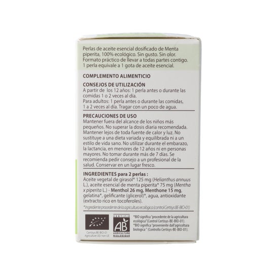 Pranarôm Perlas de Aceite Esencial de Menta Piperita BIO 60 caps