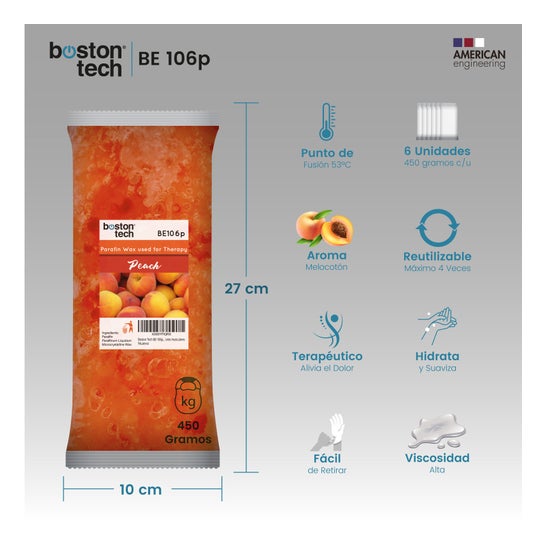 Boston Tech Cera Parafina Pura Melocotón 3 Kg