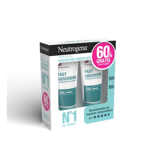 Neutrogena® Crema Pies Absorción Inmediata Textura ligera 2x100 ml