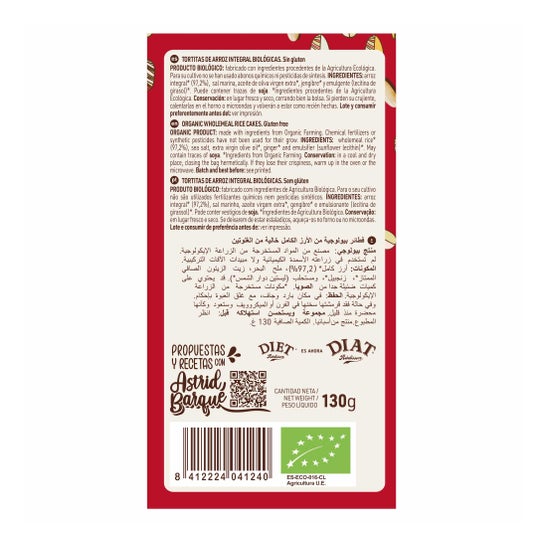 Diet Radisson Tortas de Arroz Bio Sin gluten 130 g