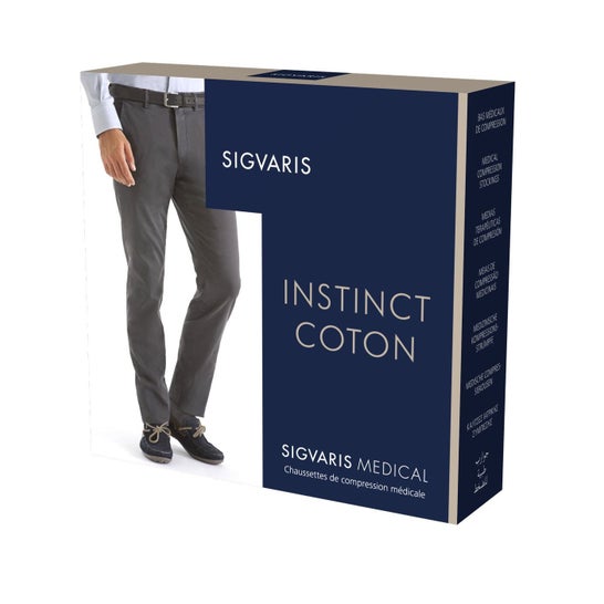 Sigvaris 2 Instinct Cotton Gambaletto Uomo Granito NS 1 Paio