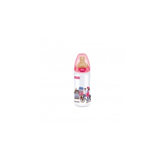 Nuk baby flaske rejser førstevalg latex mund bred mund størrelse 1 hul m 300 ml