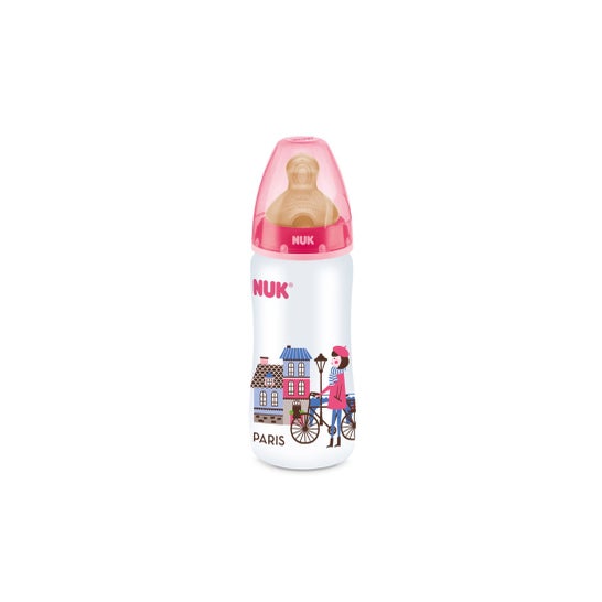 Nuk baby flaske rejser førstevalg latex mund bred mund størrelse 1 hul m 300 ml