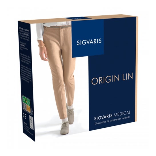 Sigvaris Origin Linen Socks 2 donne lungo Ecru TL 1 Paio