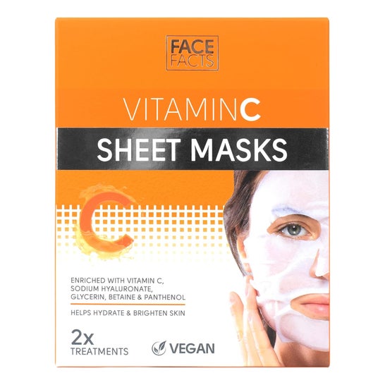 FaceFacts Vitamin C Sheet Masks 2x20ml
