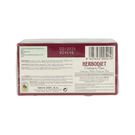 Herbodiet Controla Tu Peso 20 Fil