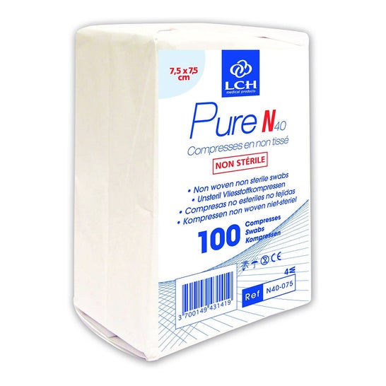 Lch Pure Compresa Estéril No tejido 7,5x7,5cm 100uds