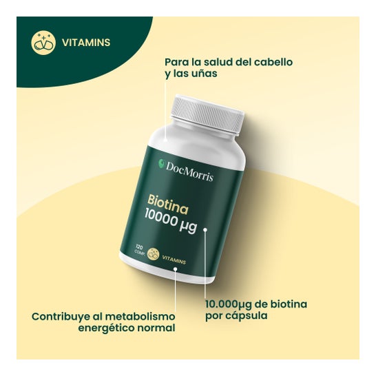DocMorris Biotina 10.000µg 120caps (Caducidad inferior a 6 meses)