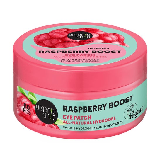 Organic Shop Parches De Hidrogel Antihinchazón Para El Contorno De Los Ojos Raspberry Boost 60 uds