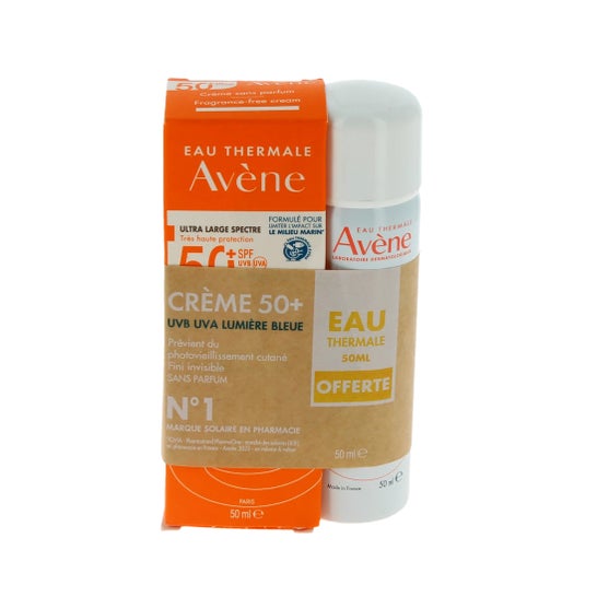 Avène Pack Crème SPF50+ UVB UVA Zonder Parfum + Thermaal Water