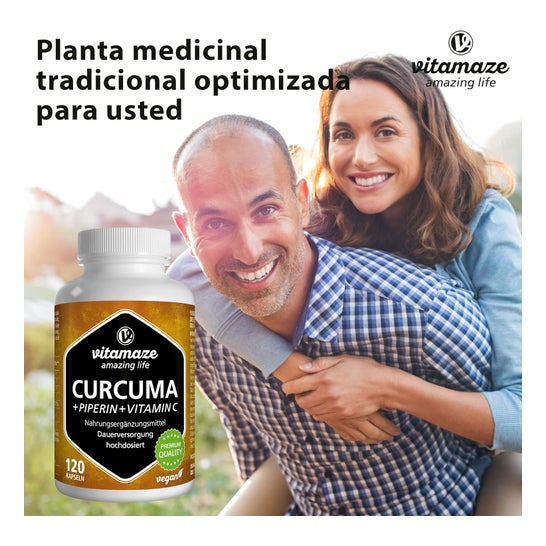 Vitamaze Cúrcuma + Piperina + Vitamina C Vegano 120caps