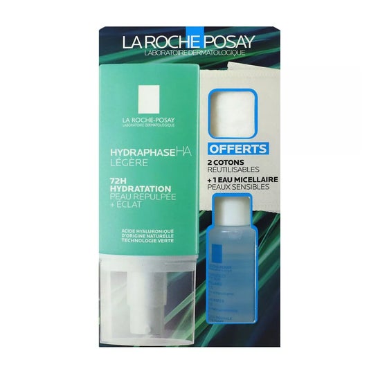 La Roche-Posay Hydraphase HA Ligera 50ml + Agua Micelar + Discos algodón