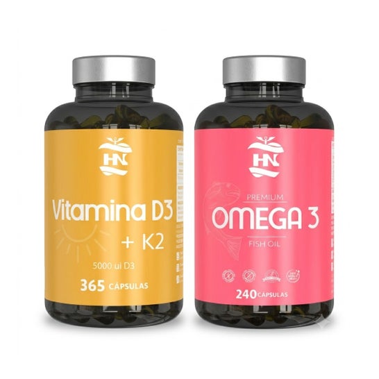 HN Pack Premium Omega 3 120 caps + Vitamina D3 365 caps