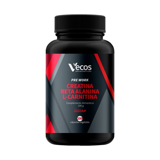 Vecos Nucoceutical Pre Work Creatina Beta Alanina L-Carnitina 200caps