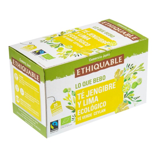Ethiquable Green Tea Ginger & Lime Eco 20 Sachets