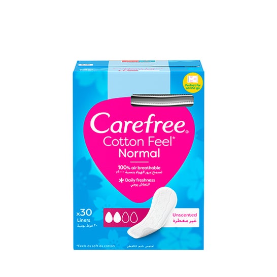 Carefree Cotton Feel Normal Pensos Diários Sem Fragrância 30 Unidades