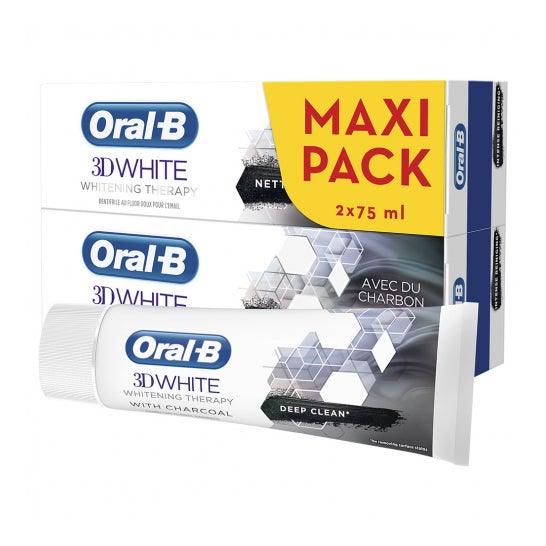 Oral-B 3D White Charcoal Pasta de dientes 2x75ml