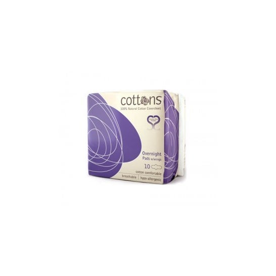 Cottons Compresa Noche con Alas 10 uds