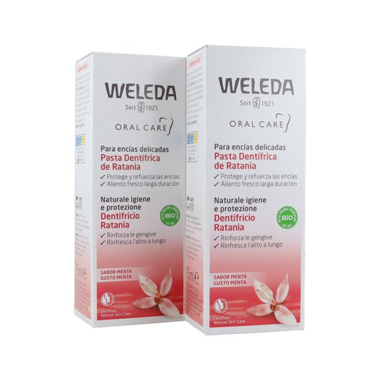 Weleda Pasta Dentífrica de Ratania Sabor Menta 2x75ml