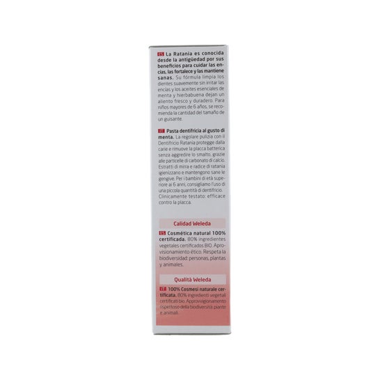 Weleda Pasta Dentífrica de Ratania Sabor Menta 2x75ml