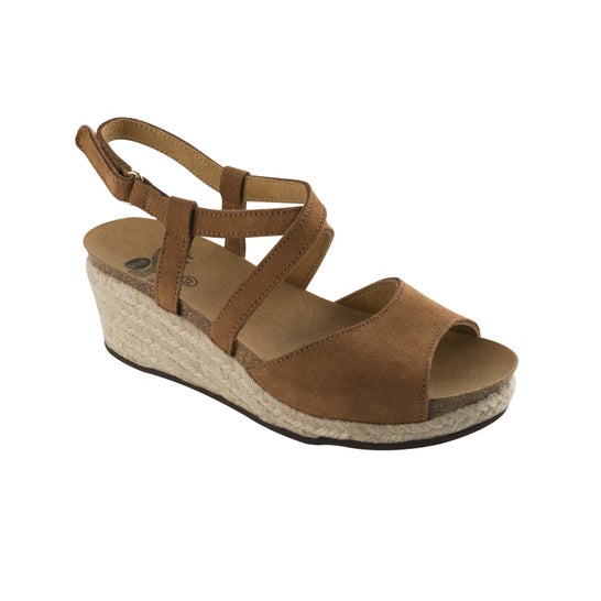 Scholl Espadrilla Pauline Nubuck Tacco Marrone Taglia 37 1 Paio