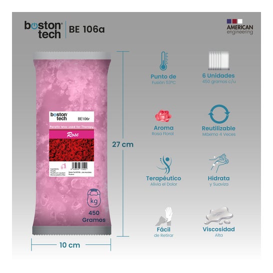 Boston Tech Cera Parafina Rosa Pack 6x450 gr