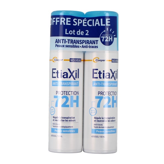 Etiaxil Antitranspirante Aerosol 72H Pieles Sensibles 2x150 ml
