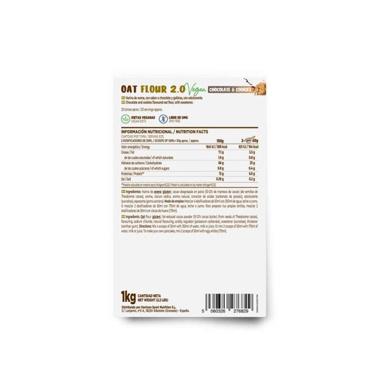 HSN Harina de Avena Instantánea 2.0 Chocolate y Galletas 1000 g