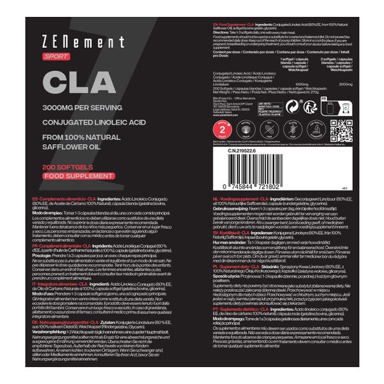 Zenement CLA 1000 mg 200 Perlas