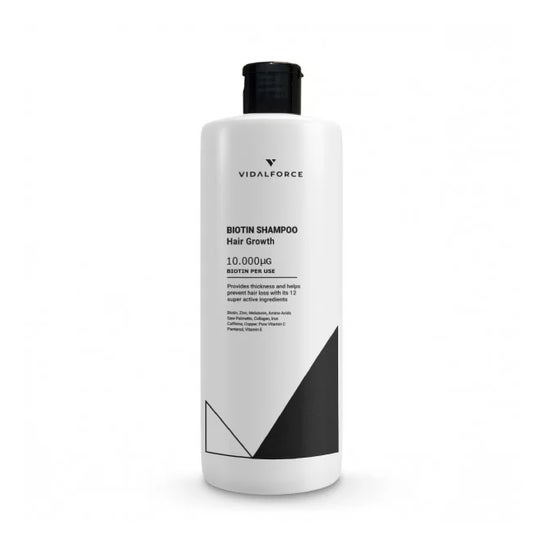 Vidalforce Biotin Shampoo 10000mcg + 12 Activos 400ml