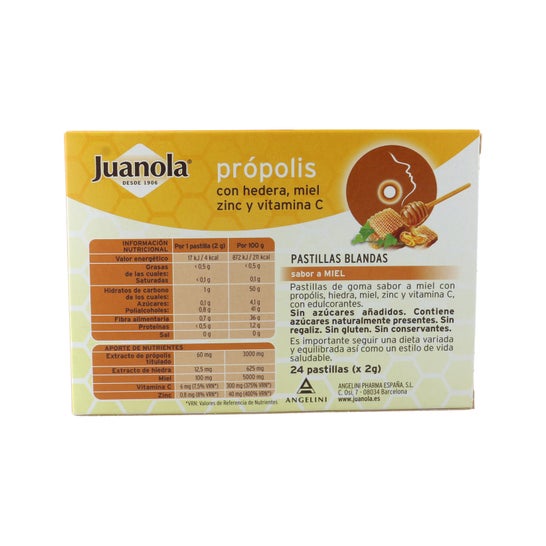 Juanola Propolis Con Hedera Sabor Miel 24 uds
