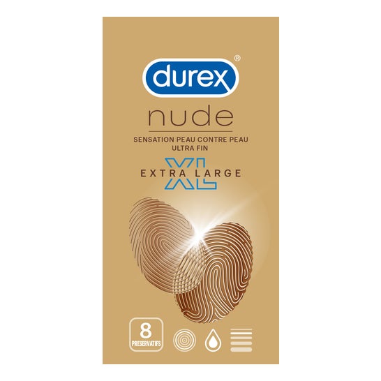 Preservativos sensación piel con piel XL Nude x8- Durex - Easypara