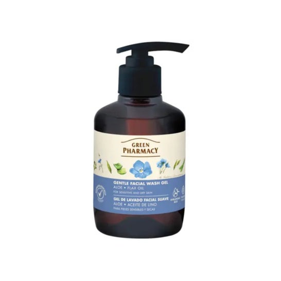Green Pharmacy Gel Lavado Suave Aloe Aceite de Lino 270 ml