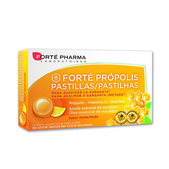 Forte Propolis 24 Tablets With Honey And Vitamin C Lemon Flavor