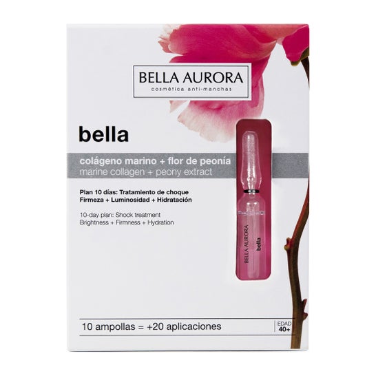 Ampollas Bella Aurora de colágeno marino y Flor de Peonía 10 unidades
