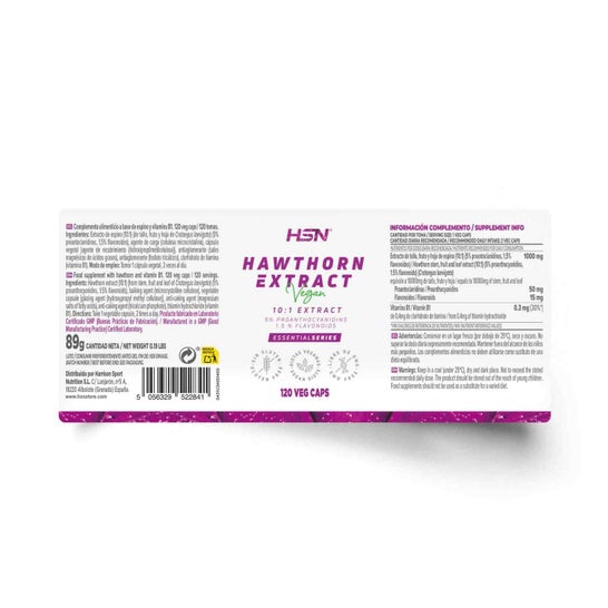 HSN Extracto de Espino Blanco 10:1 500mg 120vcaps