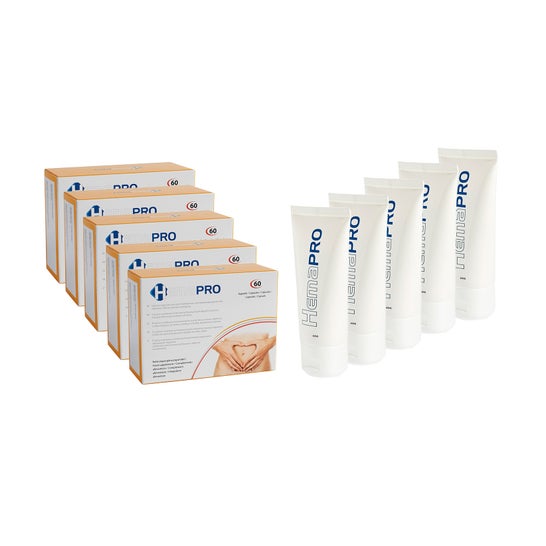 Hemapro Pack Crema 5x60ml + Pills 5x60caps