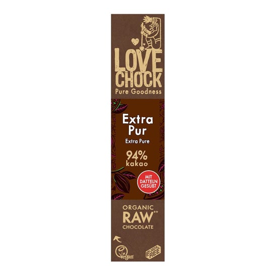 Lovechock Chocolate Negro Eco 94% Sin Azúcar Extra Puro 40g