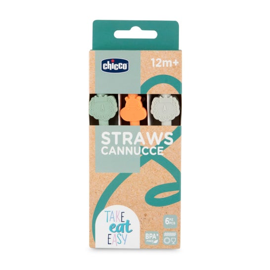 Chicco Pajita Silicona 12M+ 6uds