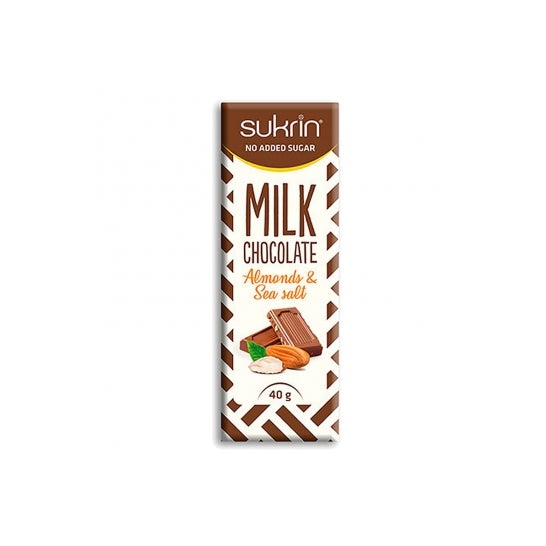 Sukrin Chocolate con Leche Almendras y Sal Marina Bio 40g
