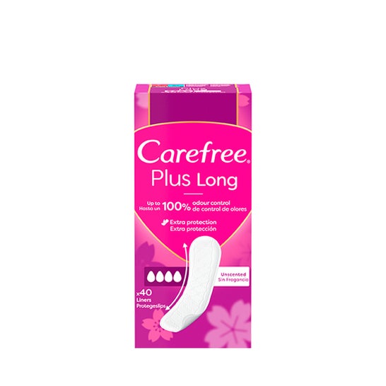 Carefree Plus Long Pensos Diários Sem Fragrância 40 Unidades