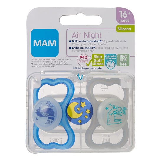 Mam Chupete Silicona Air Night A 16+ M 1ud Mam Chupete Silicona Air Night A 16+ M 1ud