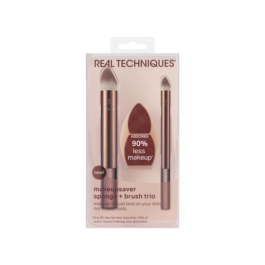 Real Techniques Makeupsaver Esponja y Trío Brochas 3 uds