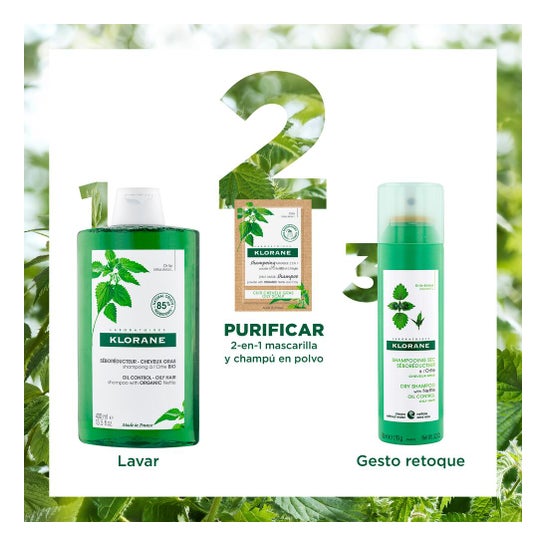 Klorane Mascarilla Champú 2 en1 a la Ortiga 8 Sobres x 3 gr
