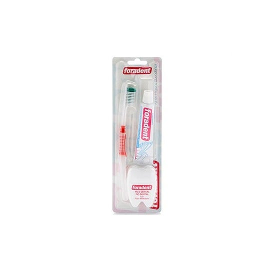 Foradent Travel Plus 3 in 1 toothbrush + floss + toothpaste 5ml