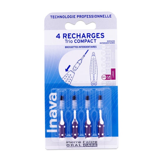 Inava Trio Compact Interdental Brush Refill Violet 4 pcs