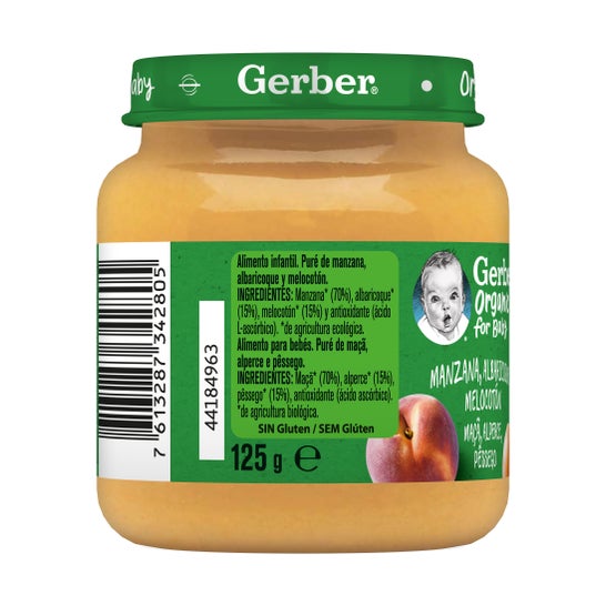 Gerber Organic Manzana, Albaricoque y Melocotón 125g
