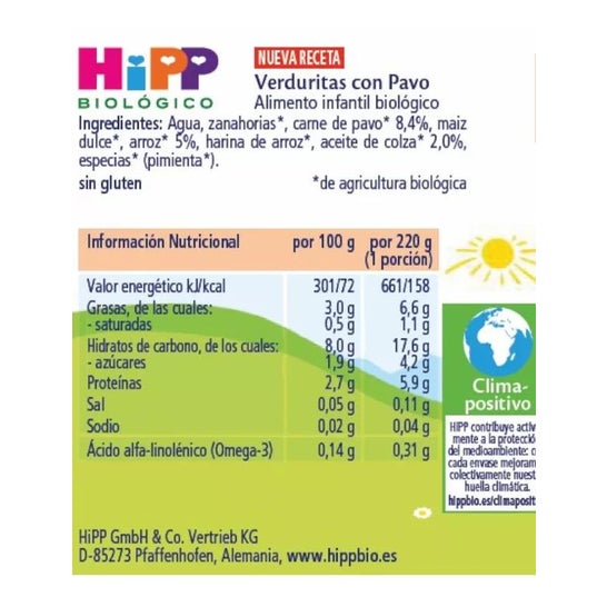 Hipp Tarrito de Verduritas con Pavo Bio 220g Hipp Tarrito de Verduritas con Pavo Bio 220g