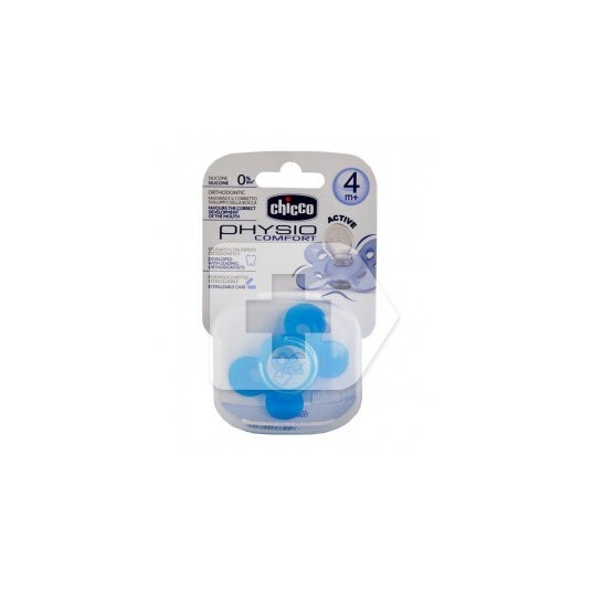 Chupete Silicona Chicco® Physio Anatómico Confort 4 M+ Azul