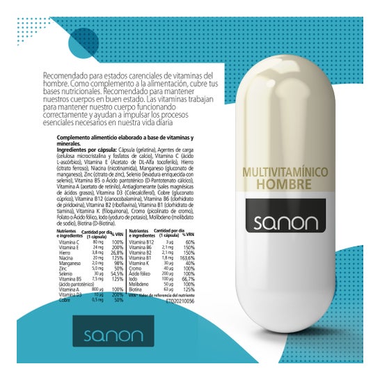 Sanon Multivitamínico Hombre 60caps